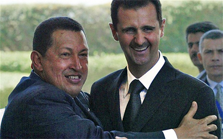 bashar al assad con hugo chavez